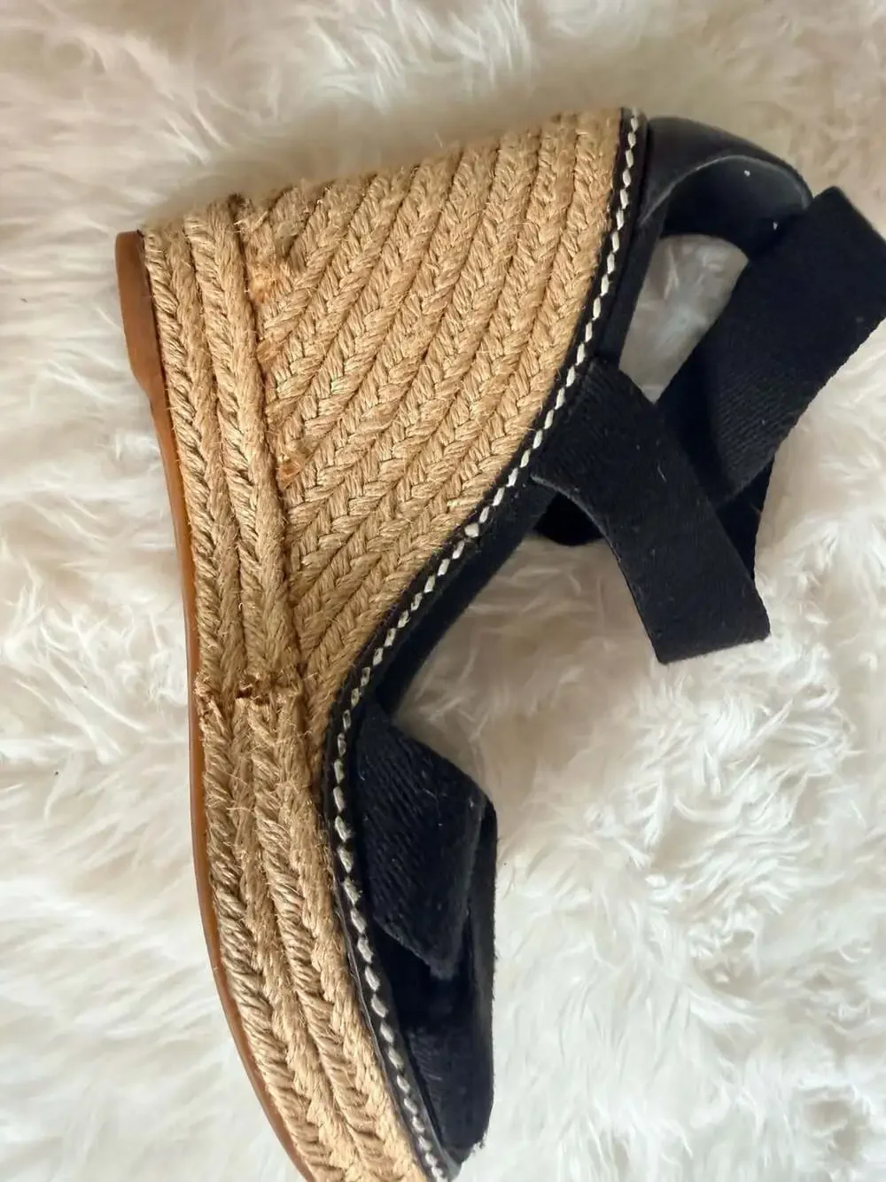 Tory Burch Adonis Elastic High Wedge Espadrilles in Black